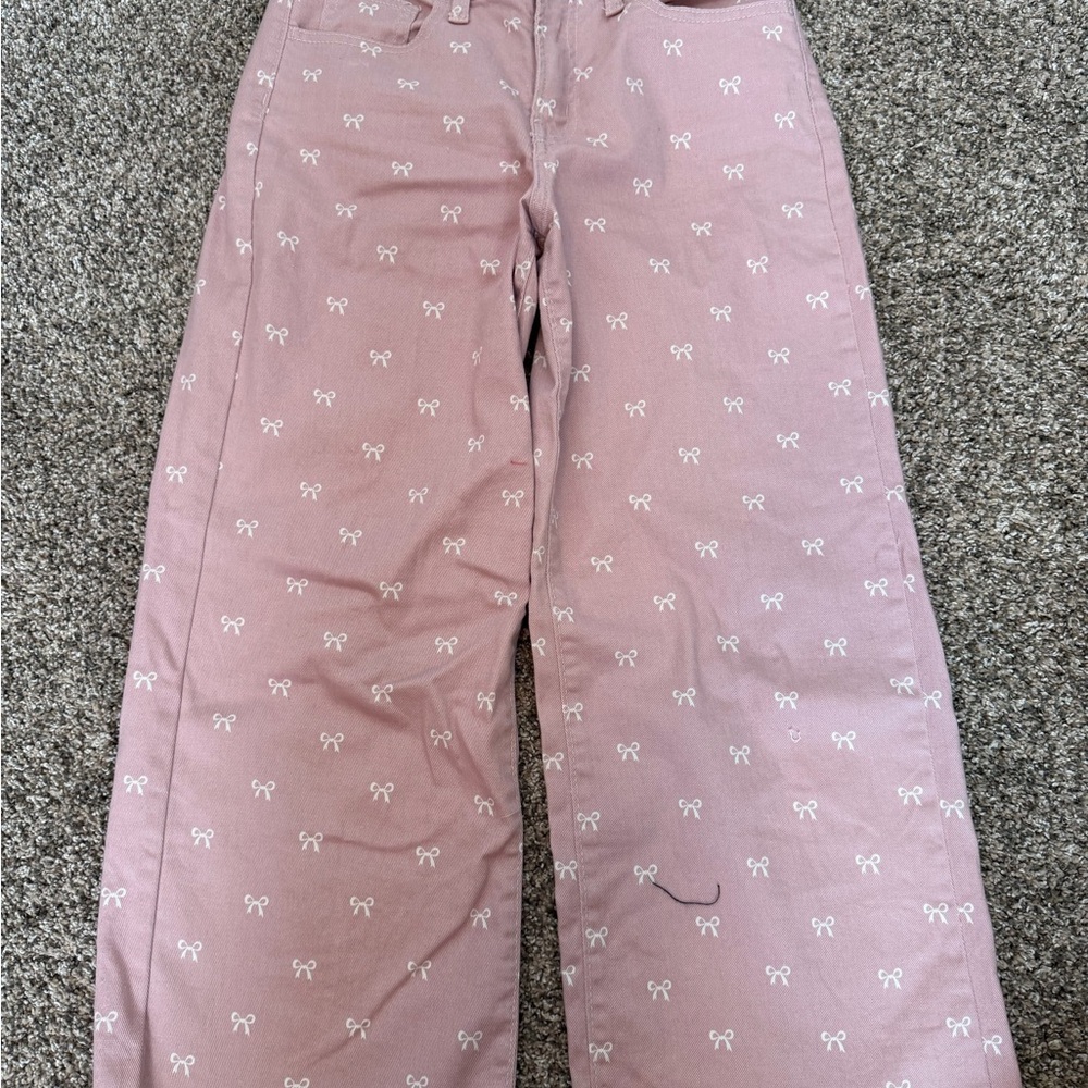 GAP Pink Denim Pants with Bow Accents